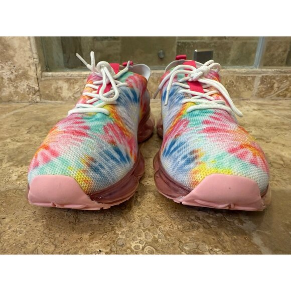 Tie-Dye Sketchers Freewalk Foam Fit Sneakers With Clear Sole & Lace-Up Design Sz - Picture 2 of 9